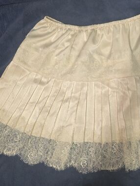 Ivory Lace Pleated Half Slip. Dress And Skirt Extender